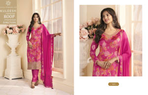 Traje Salwar Kameez al por Mayor, Tela Chinon Pesada con Estampado Digital Múltiple y Bordado con Lentejuelas, Ropa Étnica - Product Image 2