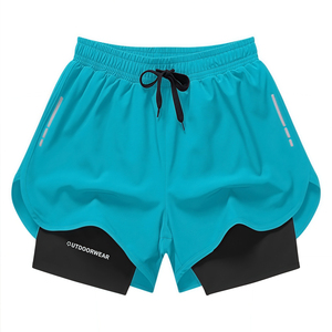 Top Tendance Prix de Gros Hommes Shorts Élastique Séchage Rapide Double Couche Hommes Fitness Workout Shorts - Product Image 5