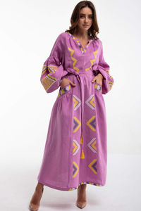 Vente chaude Conception Exclusive Porter Chance Ethno Chic Personnalisé Broderie À La Main Ukrainienne Longue Femmes Robe Boho Style Maxi Robe - Product Image 5