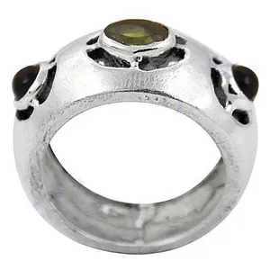 925 <b>Silver</b> Geometric Gemstone <b>Ring</b> for Women <b>Statement</b> Platinum Jewelry with Rhodium Plating Featuring Garnet Stone Plain Design - Product Image 2