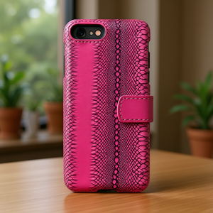Funda de cuero con diseño de serpiente en color rosa para Apple para iPhone 4 - Product Image 3