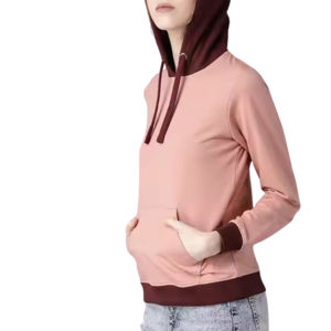 Pull-over à capuche en coton personnalisé pour femmes avec logo sur le devant Streetwear à la mode de meilleure qualité pour les femmes Sweat à capuche respirant - Product Image 4
