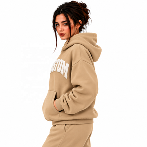 Sweat-shirts à capuche pour femmes en coton 100% de qualité supérieure, streetwear, survêtements, denim, impression en relief, poids lourd - Product Image 4