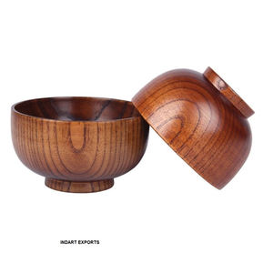 100% Bol de service en bois d'acacia Design tendance Cuisine Hôtels Restaurants Bol en bois à la mode Matériau en mélamine Service alimentaire - Product Image 1