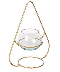 Christmas Home Decor <b>Tealight</b> Glass Candle Stand Iron Metal Wired Tabletop Showpiece <b>Tealight</b> <b>Holder</b> Elegant Centerpiece - Product Image 1