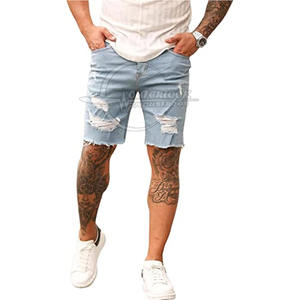 Short en jean en coton de haute qualité pour hommes sur mesure longueur au genou avec motif solide taille moyenne vente en gros en ligne - Product Image 1