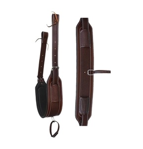 Vente en gros de sangle de selle Western équestre du fabricant Attachement Cinch en cuir marron durable à motif floral blanc cousu Hot - Product Image 1
