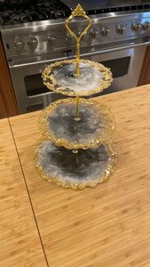 Handmade DIY 3-Tier Round <b>Resin</b> Craft Epoxy <b>Mold</b> for Fruit Tray Tea Tray and Table for Home Display or Décor - Product Image 3