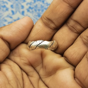 Anillo de media banda de Plata de Ley 925 sólida de diseñador, Joyería de diamantes artesanal Tribal para bodas, aniversarios, anillos finos - Product Image 2