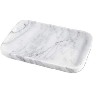 Plateau de rangement pour bijoux et vaisselle en céramique Arabescato à un seul niveau pour la salle de bain, le bureau, le comptoir - Product Image 1