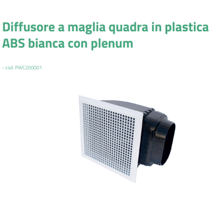 Diffuseur d'air en plastique ABS blanc Tecnosystemi, grille carrée pour climatiseur, installation facile, design minimaliste - Product Image 3