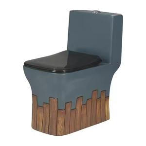 Commode une pièce de luxe en céramique monobloc placard à eau toilette hôtel 5 étoiles ensemble de salle de bain complet réservoir dissimulé p-trap carré - Product Image 1