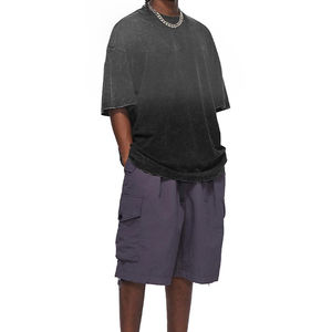 Manufacturer's Wholesale Summer Wear for Men Oversized Acid <b>Wash</b> T-Shirts Vintage Ringers Washed for Look Long Length - Product Image 5