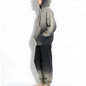 Conjunto Deportivo Personalizado con Efecto Desgastado por el Sol para Hombre, Estilo Vintage, Sudadera con Capucha y Pantalones Deportivos, Conjunto de Dos Piezas - Product Image 5