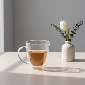 Taza de Vidrio de Borosilicato de Doble Pared 3306208-0.27, Resistente al Calor, con Asa, Estilo Nórdico, para Hogar y Oficina, para Café TW - Product Image 2