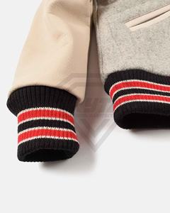 Nouvelle arrivée 2025 veste de baseball à manches en cuir veste d'hiver à manches en cuir patchwork brodé de conception personnalisée de haute qualité - Product Image 5