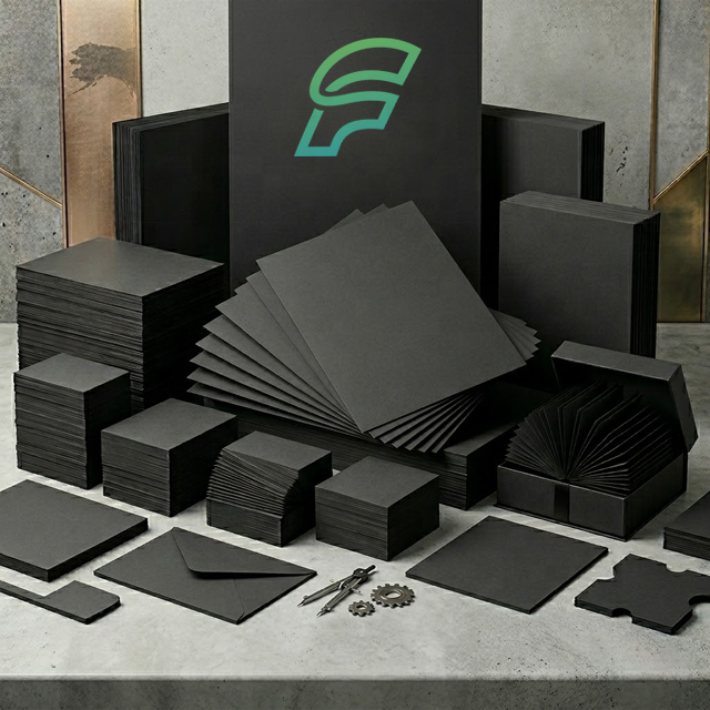High Strength 250gsm 300gsm Black Cardstock Specialty Paper Board for Packaging