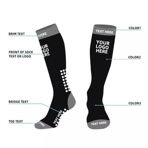 Calcetines de algodón deportivos unisex para hombre y mujer, venta al por mayor, tejido con agarre antideslizante y logotipo inferior para fútbol - Product Image 5
