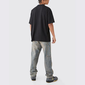 T-shirt surdimensionné 100% coton personnalisé pour hommes séchage rapide à manches courtes col rond décontracté coupe ample ensemble de T-shirt en coton respirant - Product Image 3