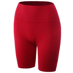 Custom Seamless Gym Sport Fitness Workout Dark Chestnut Yoga Shorts Cintura alta Control de barriga Stretch Activewear para mujeres - Product Image 5