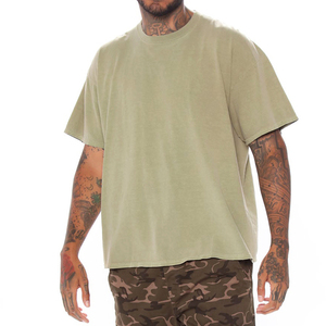 T-shirt pour homme en coton 100% en gros, logo personnalisé, épaules tombantes, uni, surdimensionné, sport, blanc, imprimé, coupe ample - Product Image 1