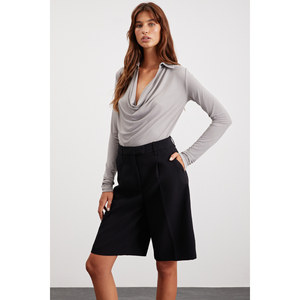 Chemisier drapé à épaules dénudées pour femme GRIMELANGE - Chemisier à col chemise en tissu Sandy - Product Image 3