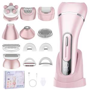 Rasoir électrique 7-en-1 pour femme, étanche IPX7, avec écran LED, tondeuse intime, tondeuse bikini, épilateur et pince à épiler - Product Image 2