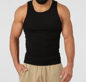 Gym Muscle Fit Crop Stringer pour hommes Débardeur sans manches Bodybuilding Workout Athletic Training Fitness Vest - Product Image 1