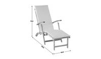 Tumbona Plegable Moderna y Resistente Natsum de Madera de Teca Sólida con Cojín Impermeable para Muebles de Exterior, Uso en Parques y Hoteles