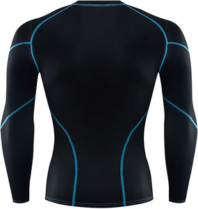 2025 gran oferta verano hombres transpirable Rash Guard alto elástico manga completa ropa deportiva ajuste camisas de compresión - Product Image 2