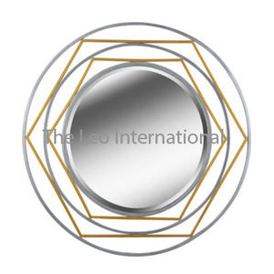 Espejo de Pared Moderno y Elegante de Primera Calidad con Marco de Aluminio, Diseño de Hojas Personalizado, Forma Ovalada, Precio Accesible - Product Image 4