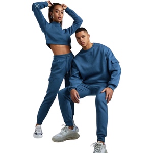 Ropa de calle de gran tamaño para hombre con logotipo personalizado, chándal con capucha y cremallera para hombre, conjunto de chándal en blanco, chándal para correr - Product Image 3