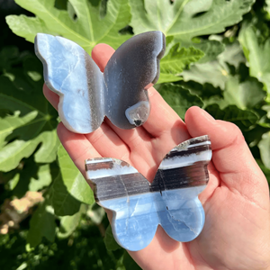 รูปปั้นผีเสื้อ3D โอปอลสีน้ำเงินทำมือหินคริสตัลธรรมชาติผีเสื้อสำหรับการรักษาของขวัญและของตกแต่งบ้าน - Product Image 2