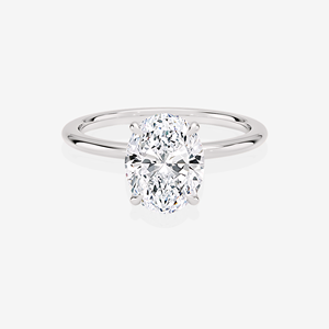 Anillo de Compromiso Petite Solitaire con Diamante Ovalado Cultivado en Laboratorio, Anillo de Oro de 9k - Product Image 5
