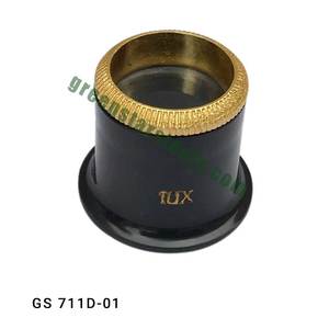 Lupas de plástico GS 711D-01 con cristal de ojo de anillo dorado para herramientas de joyería Trabajo de precisión de aumento - Product Image 1