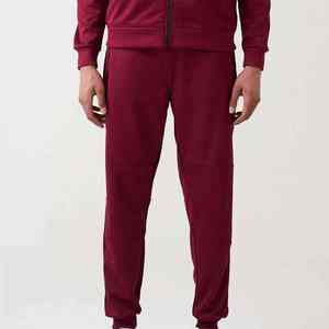 80% coton 20% Polyester décontracté hommes vêtements de rue survêtement fermeture éclair à capuche et pantalon avec motif solide vêtements d'hiver - Product Image 6