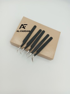 Pinces à cils AL-FARDAN Instruments, couleur noir mat, pour extensions de cils, motif cœur diamant, pointe pointue 45 90, pinces à cils. - Product Image 4