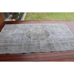 Grand tapis vintage, tapis turc de 5,2 x 8,9 pieds, tapis en laine gris ombré - Product Image 3