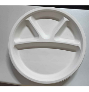 Heavy Duty 11 pouces 4 CP Round Jetable Paper Plate Compostable Biodégradable Bagasse Eco Friendly Luxury Camping - Product Image 5