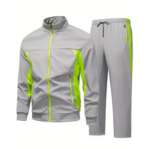 Ensemble de survêtements de football de meilleure qualité pour adulte Survêtement de football à manches longues de couleur grise avec poche latérale - Product Image 1