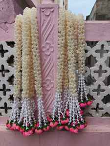 Décoration de mariage islamique Tenture murale et guirlande de fleurs Mogra élégantes pour la décoration de scène - Product Image 3