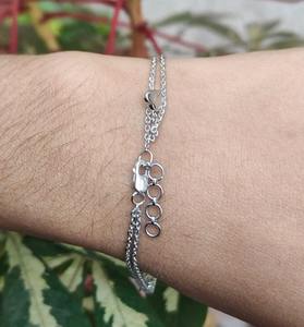 Hermosa pulsera de tenis de diamante cultivado en laboratorio de doble cadena de media eternidad de corte redondo, pulsera Eveready, joyería personalizada - Product Image 3