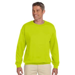 Sweat-shirt à col rond en polaire pour homme Vert sécurité OEM Haute qualité Sweat-shirt en polaire personnalisé en coton Impression à l'écran Col rond pour homme - Product Image 1