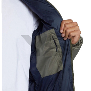 Vente en gros Veste bouffante en coton avec logo personnalisé pour hommes, imperméable, conception OEM, pour l'hiver Vêtements d'extérieur Veste à bulles chaude en duvet de canard - Product Image 5