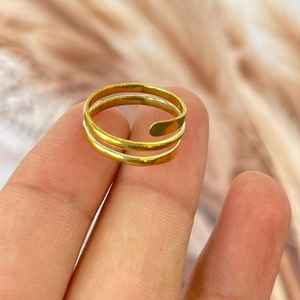 Anneau en laiton brut, anneau en laiton massif, anneau réglable, anneau brut, base d'anneau, cerceau en laiton brut, connecteur de boucle, accessoires en laiton brut - Product Image 2