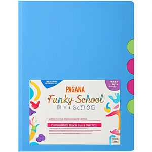 PAGNA <b>Funky</b> School DIN A4 Polypropylene File Folder Light Blue with Multicolored 5 Compartment Block Fun & Practical - Product Image 3