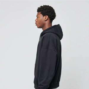 Sudadera personalizada para hombre con cremallera completa 100% algodón de alta calidad French Terry Blank Drop Shoulder Puff impresión Sudadera con capucha para hombre personalizado M - Product Image 2