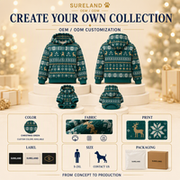 Tenues assorties parent-enfant et animal de compagnie sur le thème de Noël pour l'automne-hiver – Ensembles confortables et créatifs en velours à capuche pour chiens et chats