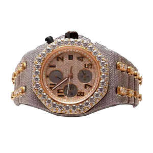 Reloj de Pulsera Automático Unisex de Lujo, Estilo Hip Hop, Cronógrafo, Completamente Engastado, Calidad Premium de Marca, Diamante Moissanita Antiguo, Cristal Analógico - Product Image 3