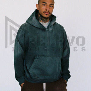 Sweat à capuche unisexe personnalisé à épaules tombantes, coupe oversize, uni, en molleton 100% coton 220 g/m², écologique, vierge, pour homme - Product Image 5